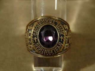 Vintage 10k Gold Jostens Cathedral High School Class Ring 16.  1 Grams