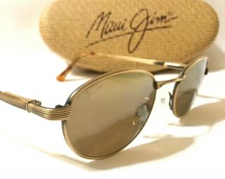 Rare Maui Jim Tradewind Sunglasses | Antique Gold Bronze Polarized Lenses Mj 164
