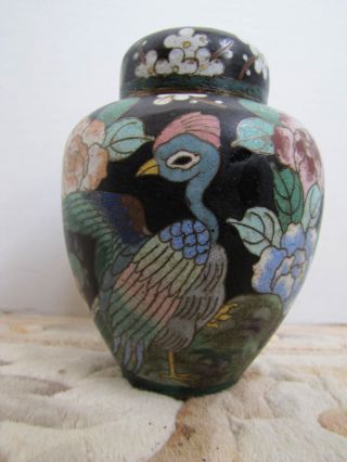 Antique Chinese Ming Dynasty Mark Phoenix Cloisonne Urn With “fortune” On Lid