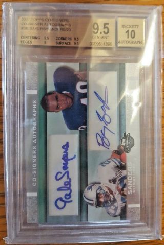 2007 TOPPS CO - SIGNERS AUTO GALE SAYERS BARRY SANDERS /20 BGS 9.  5/10 Rare 2