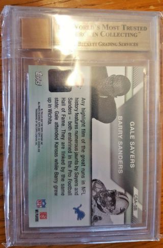 2007 TOPPS CO - SIGNERS AUTO GALE SAYERS BARRY SANDERS /20 BGS 9.  5/10 Rare 3