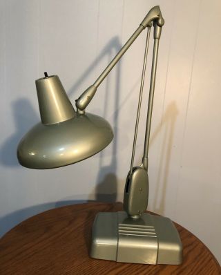 Vintage Underwriters Laboratories Art Deco Float Desk Lamp.  Adjustable.