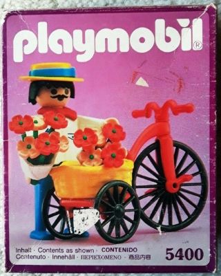 Vintage Very Rare Playmobil Victorian Pink 5400 Florist Man Flower Seller
