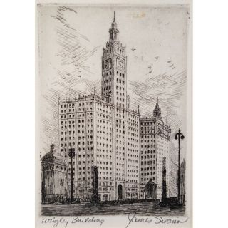 Antique James Swann etchings - vintage Chicago art history printmaking 3