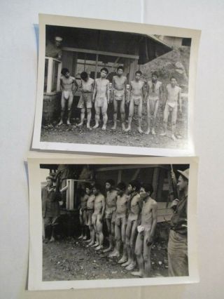 2 Vintage Photos.  Ww2 In The Pacific.  Captured Japanese Soldiers / Prisoners 2