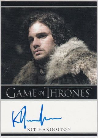 Game Of Thrones Season 1 Kit Harington As Jon Snow Autograph Rare Bordered