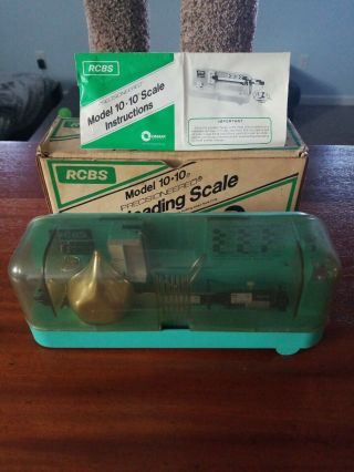 Vintage Rcbs Model 10 - 10 Reloading Scale W/orig.  Box & Instructions,  Exc.  Cond