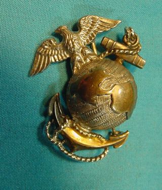 Wwii Us Marine Corps Officer Eagle Globe Anchor Sterling Silver Ega Usmc Pin