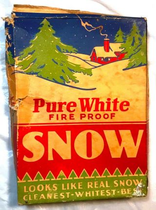 Pure White Christmas Snow Fireproof Amosite Asbestos National Tinsel Mfg Rare