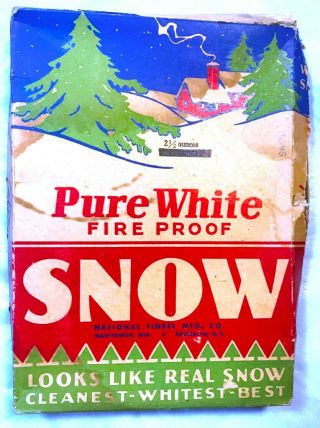PURE WHITE Christmas SNOW Fireproof Amosite ASBESTOS National Tinsel Mfg RARE 3