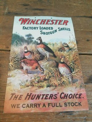 Vintage 1920s Winchester Factory Loaded Shotgun Shells Dealer Display Rare Sign