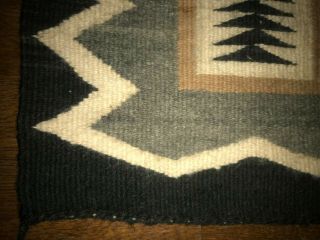 Antique Navajo Weaving Rug Storm Pattern Water Bug Beetle 29.  5in x 61in 10