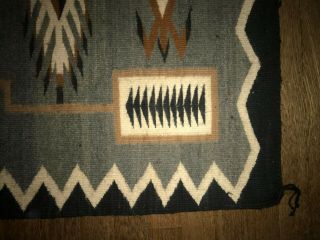 Antique Navajo Weaving Rug Storm Pattern Water Bug Beetle 29.  5in x 61in 11