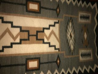 Antique Navajo Weaving Rug Storm Pattern Water Bug Beetle 29.  5in x 61in 4