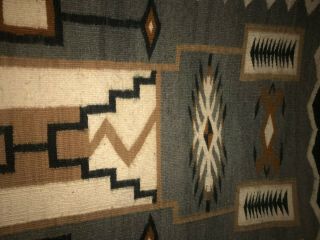 Antique Navajo Weaving Rug Storm Pattern Water Bug Beetle 29.  5in x 61in 7