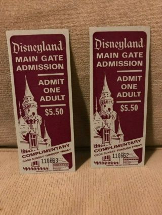 Vintage Disneyland / Disney Complimentary Passes / Tickets / Admissions