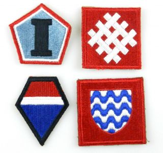 4 Wwii Us Army 1st 6th 12th 15th Groups Patch Military Badge T70e3