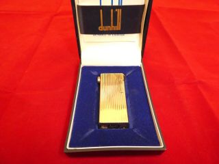 Vintage 925 Sterling Silver & Gold Plated Dunhill Cigarette Lighter Boxed