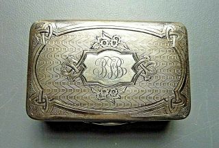 Antique English Hallmarked Sterling Silver Snuff Box Trinket Vanity Box 80 Grms