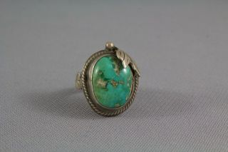 Old Pawn Vintage Navajo Indian Turquoise Ring Size 6.  75