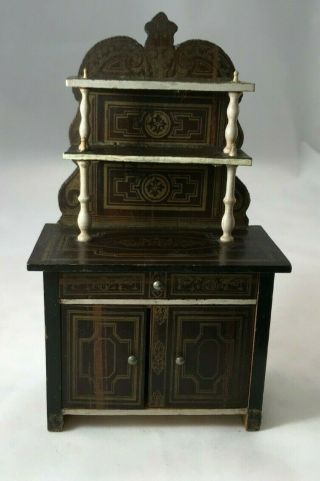 Antique Biedermeier Cabinet With Shelves