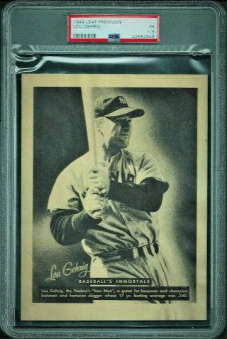 Rare 1949 Leaf Premium Lou Gehrig Psa 1.  5 Tough Issue Set Break