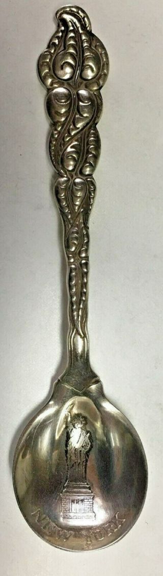 Tiffany Atlantis Statue Of Liberty Ny.  Sterling Silver Antique Souvenir Spoon