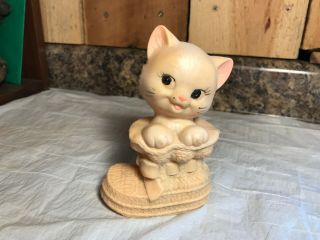 Vintage Tinkle Toy Cat In Boot Rubber Squeak Toy