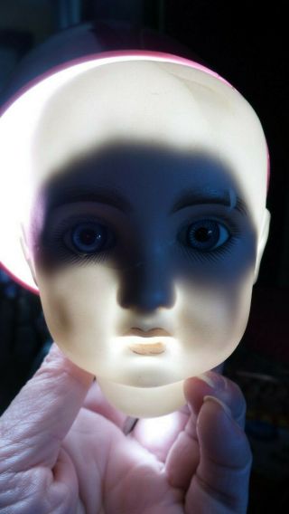 STUNNING Antique JUMEAU 1907 French BISQUE DOLL HEAD & HUMAN HAIR WIG HAIRLINES 6
