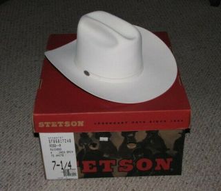 Stetson Ruidoso Xxxxxx Beaver Cowboy Hat Size 7 1/4 In White
