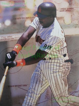 VHTF Vintage ☆ SIGNED ☆ NIKE Baseball Poster ☆ Hitting Machine Tony Gwynn Padres 10
