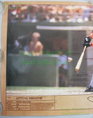 VHTF Vintage ☆ SIGNED ☆ NIKE Baseball Poster ☆ Hitting Machine Tony Gwynn Padres 2