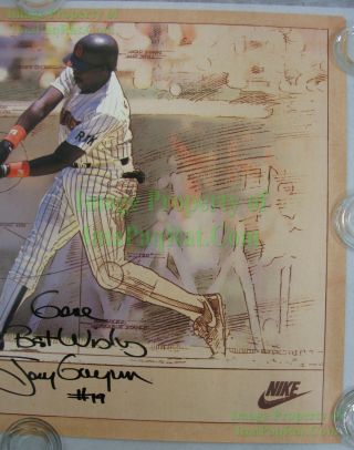VHTF Vintage ☆ SIGNED ☆ NIKE Baseball Poster ☆ Hitting Machine Tony Gwynn Padres 3