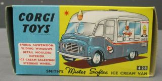 Corgi 428 Vintage 1960 ' s Smith ' s Mister Softee Ice Cream Van EX/Box 11