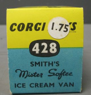 Corgi 428 Vintage 1960 ' s Smith ' s Mister Softee Ice Cream Van EX/Box 8