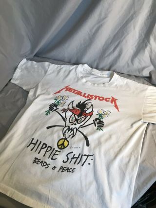 Vintage 1994 Metallica " Metallistock " Woodstock White T - Shirt X - Large Rare