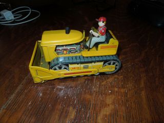 E.  T.  Toy Japan Tin Bulldozer Collectible Antique Battery Operated Mb - 16