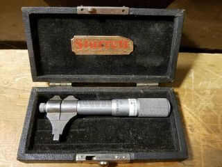 Ls Starrett Inside Diameter Micrometer.  200 " - 1.  200 " Vintage W/ Case Machining