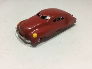 Vintage Pontiac? Ford? Streamliner Red 3” Tin Litho Penny Toy Unbranded Japan