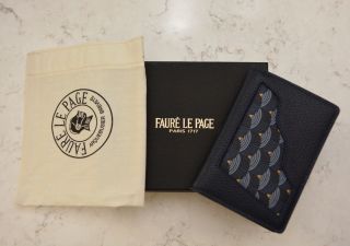 Faure Le Page Paris Blue Mini Bifold Gun Wallet Poche Calibre Goyard Rare