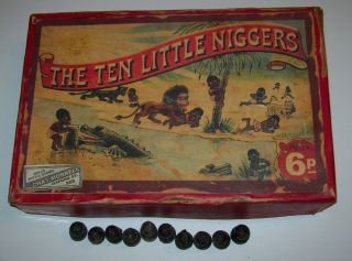 Vintage Black Americana The Ten Little N Very Rare Boxed Set Board Game