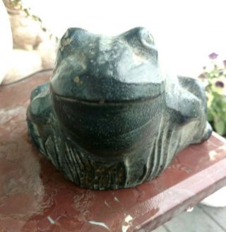 RARE Virginia Metalcrafters Cast Iron Large BullFrog Garden / Doorstop 2