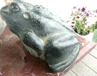 RARE Virginia Metalcrafters Cast Iron Large BullFrog Garden / Doorstop 4