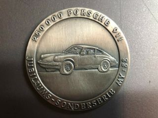 1988 Porsche 911 250,  000th Produced Coin / Metal Rare Awesome L@@k