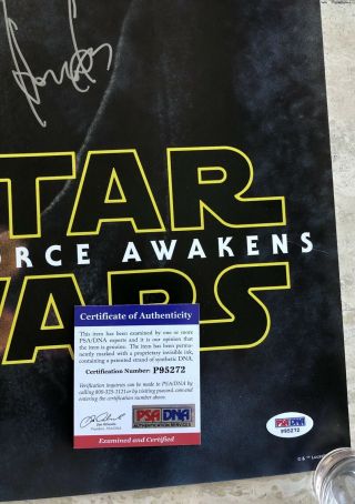 RARE Star Wars The Force Awakens HARRISON FORD Signed AUTOGRAPH Movie Poster PSA 6
