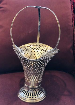 Vintage Sterling Silver Pierced Basket