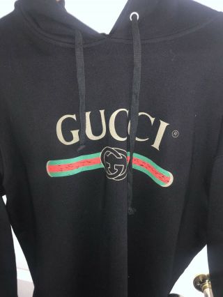 Gucci Logo Belt Hoodie Vintage Men 