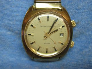 Men ' s Vintage Swiss GIRARD - PERREGAUX Mechanical Gold Watch w/ Alarm 2