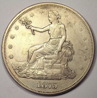 1875 - Cc Trade Silver Dollar T$1 - Xf Details - Rare Carson City Coin