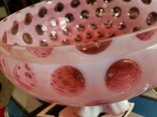Vintage Fenton Cranberry/Opalescent Coin Dot Lamp Shade 10 